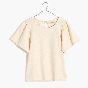 Madewell Cream Butterfly Sleeve Blouse